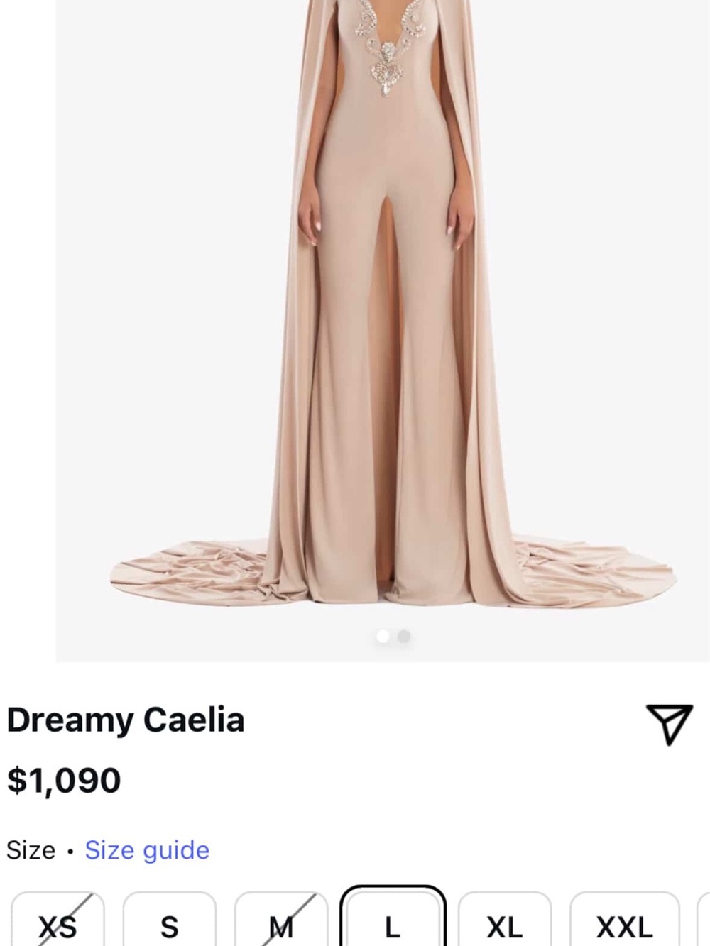 Cape Jumpsuit Dress in Nude
